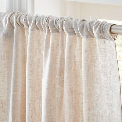 DOS WHITE AND NATURAL TWO TONE CURTAIN PANEL