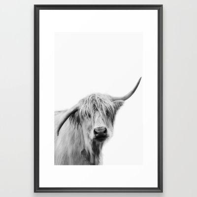 Hey Cow Art Print with Frame 24"x 36"