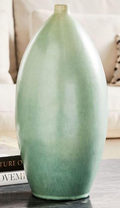 Crackle Glazed Ceramic Vase Oval