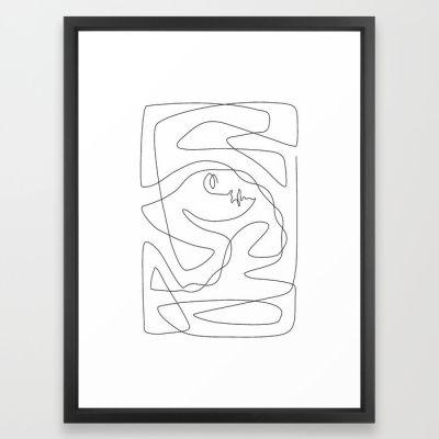 Abstract One Line Art Framed Art Print