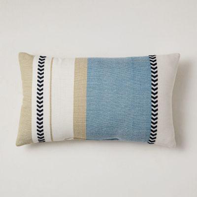 Variegated Block Stripe Pillow With Insert-21"X12"