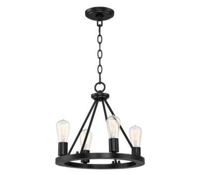 Lacey Wide Black Light LED Round Chandelier