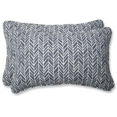 Herringbone Indoor Outdoor Lumbar Pillow With Insert-18.5"x11"
