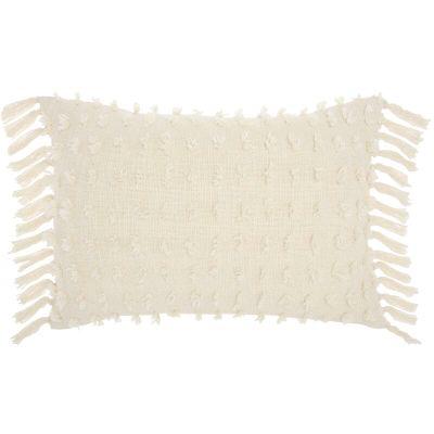 Coraline Textured Cotton Lumbar Pillow With Insert-20"x14"