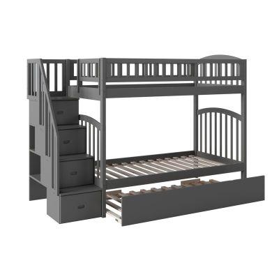 Salem Staircase Twin Over Twin Bunk Bed with Trundle