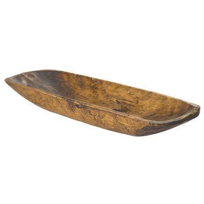 Bellicent Wood Oval Rustic Decorative Bowl