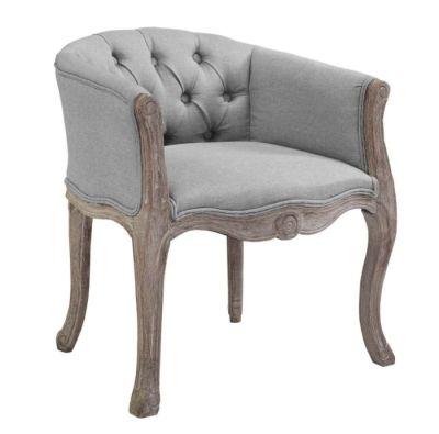 Crown Vintage French Upholstered Fabric Accent Chair