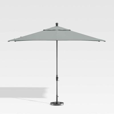 Grey Mist Rectangular Umbrella Canopy with Black Frame