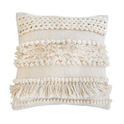 Iman Hand Woven Pillow in Ivory With Insert-20"x20"