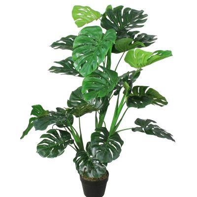 Potted Green Artificial Monstera Plant
