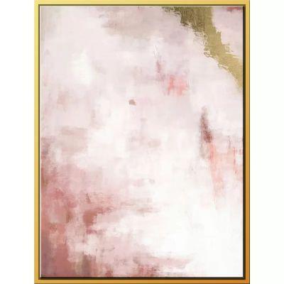 Blush Field Gold Streak Floater Frame Print on Canvas