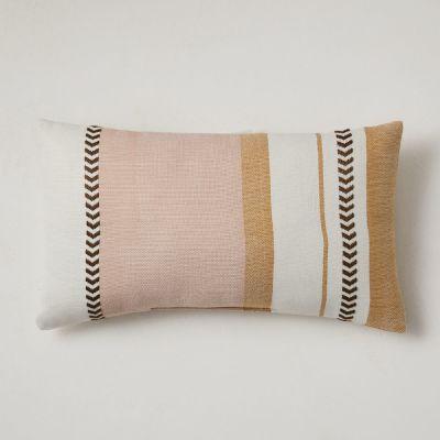 Variegated Block Stripe Pillow With Insert-21"X12"