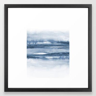 Blue Abstract Art Framed Art Print