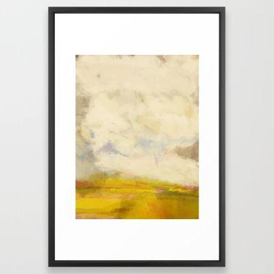 The sky over the fields abstract landscape Framed Art Print with frame 24" x 36"