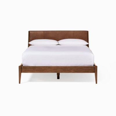 Modern Leather Show Wood Bed-King