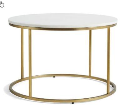 Delaney Round Marble Nesting Coffee Table - 25" Dia