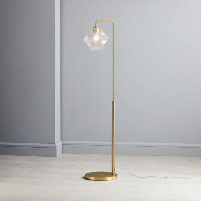 Sculptural Glass Faceted Floor Lamp Clear