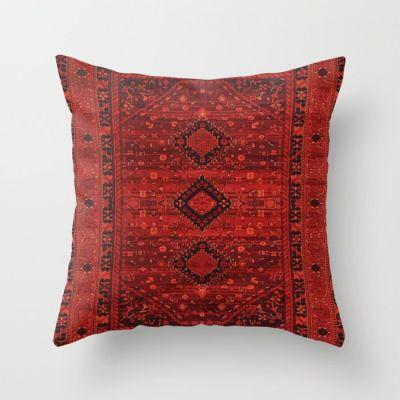 Red Traditional Oriental Moroccan And Ottoman Style Artwork With Insert-18"x18"