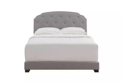 Smoke Grey Button Diamond Tufted Upholstered Bed-Full