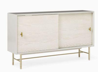 Modernist Wood and Lacquer Shallow Media Console
