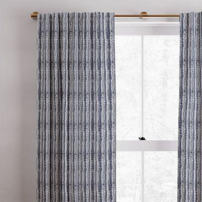 Cotton Canvas Wave Stripe Curtain (Set of 2)