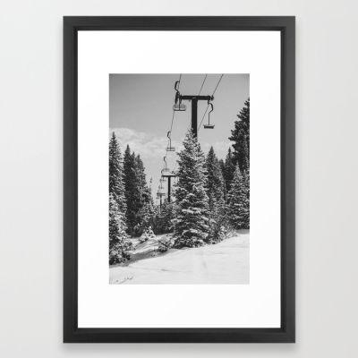 Chairlift to the Top Framed Art Print