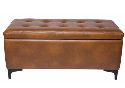 COLGATE FAUX LEATHER TUFTED RECTANGLE STORAGE OTTOMAN