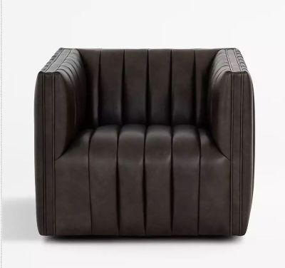 Cosima Leather Channel Tufted Chair