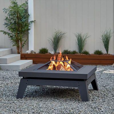 Steel Wood Burning Outdoor Fire Pit Table
