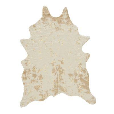 Pilla Ivorybrown Novelty Faux Cowhide Ivorybrown Area Rug-5'x7'