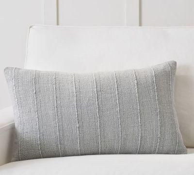 Relaxed Striped Lumbar Pillow Cover with Insert