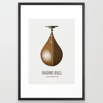 Raging Bull Alternative Movie Poster Framed Art Print with frame 24" x 36"