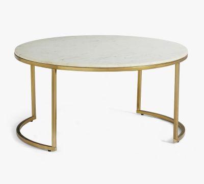 Delaney Round Marble Nesting Coffee Table - 38" Dia
