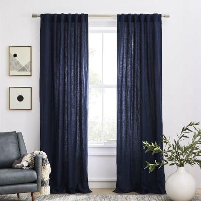 European Flax Linen Curtain Midnight