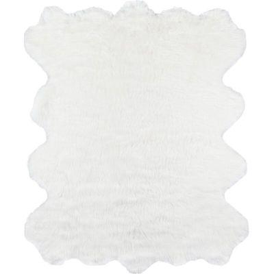 Touchstone Faux Fur Ivory Area Rug-5'3"x6'7"
