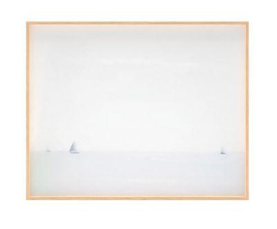 Sailboats Scene Framed Wall Canvas Whitewashed With frame