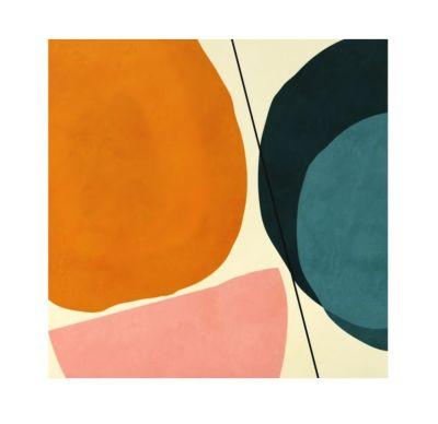 Shapes geometric minimal painting abstract Canvas Print Unframed