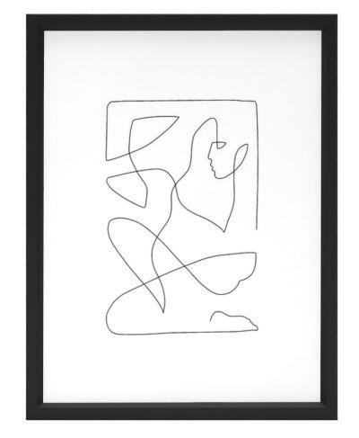 Abstract Figure One Line Art With frame