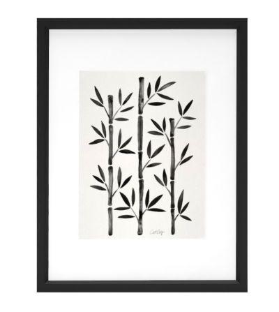 Black Bamboo Art Print With Frame