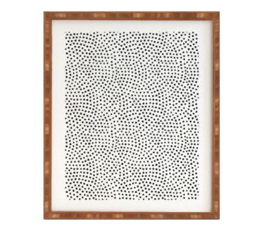 Emanuela Carratoni Black Polka Dots Wall Art With Frame