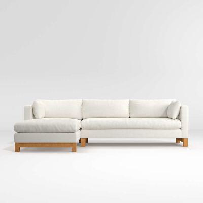 Pacific 2 Piece Chaise Sectional with Wood Legs
