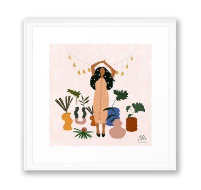 Crazy Plant Lady Art Print With Frame