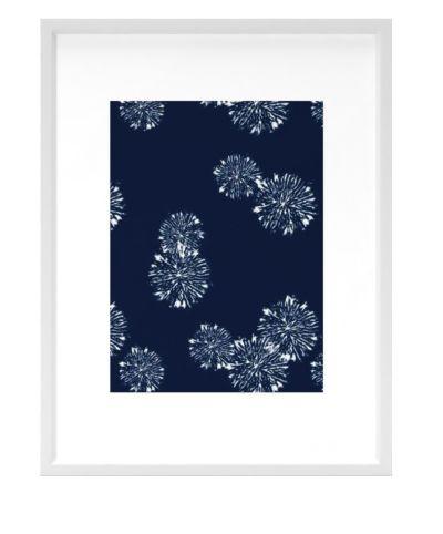 Shibori Scatter Blue Art Print With Frame 20''x26''