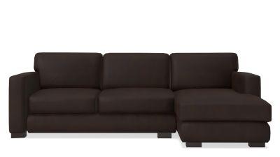 Turner Square Arm Leather Sofa Chaise Sectional