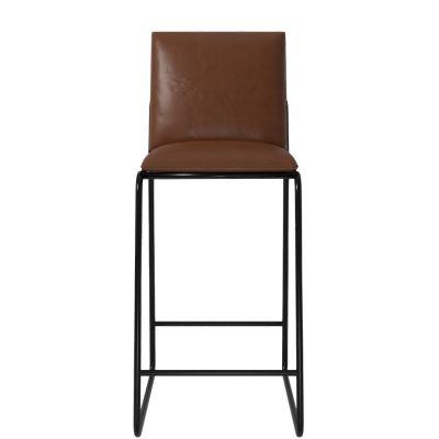 Upholstered Counter Stool with Metal Frame