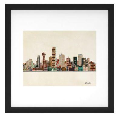 dallas skyline Art Print With Frame