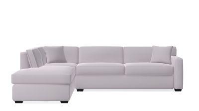 Aspen Light Grey 2 Piece Sleeper Sectional with Left Arm Facing Chaise