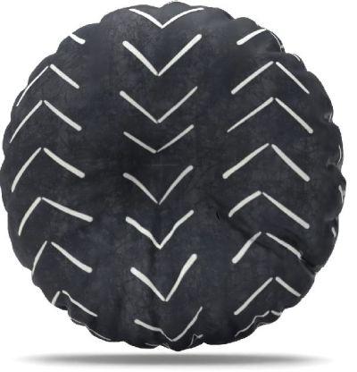Mudcloth Big Arrows in Black and White Floor Pillow With Insert-26"x8"