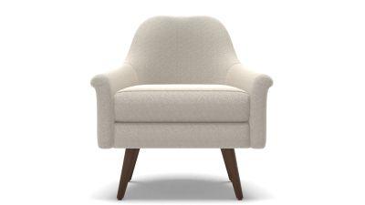 Phoebe Midcentury Chair - Poly - Chenille Tweed - Dove - Pecan