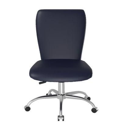 Square Upholstered Desk Chair, Brushed Nickel Base